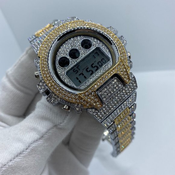 Luxury Chronograph Digital Led Diamond Waterproof Watch